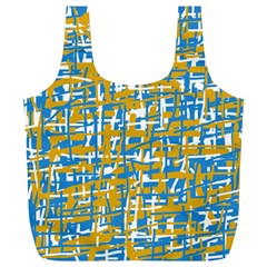 Blue And Yellow Elegant Pattern Full Print Recycle Bags (l)  by Valentinaart