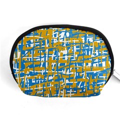 Blue And Yellow Elegant Pattern Accessory Pouches (medium) 