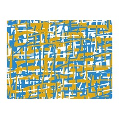 Blue And Yellow Elegant Pattern Double Sided Flano Blanket (mini)  by Valentinaart