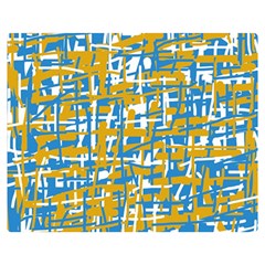 Blue And Yellow Elegant Pattern Double Sided Flano Blanket (medium) 