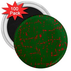 Green And Red Pattern 3  Magnets (100 Pack)