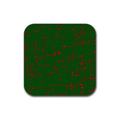 Green And Red Pattern Rubber Coaster (square) 