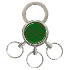 Green And Red Pattern 3-ring Key Chains