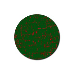 Green And Red Pattern Rubber Coaster (round) 