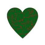 Green and red pattern Heart Magnet Front