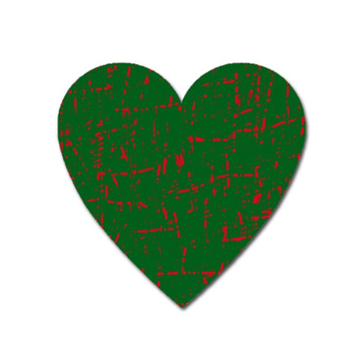 Green and red pattern Heart Magnet