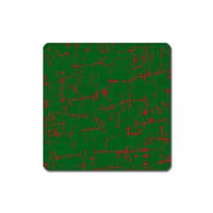 Green And Red Pattern Square Magnet