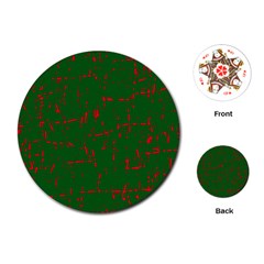 Green And Red Pattern Playing Cards (round) 