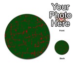 Green and red pattern Multi-purpose Cards (Round)  Front 1