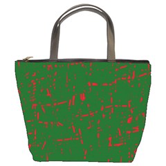 Green And Red Pattern Bucket Bags