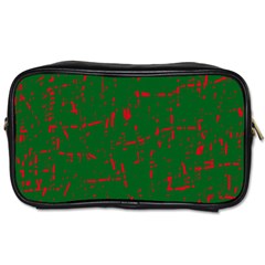 Green And Red Pattern Toiletries Bags 2-side