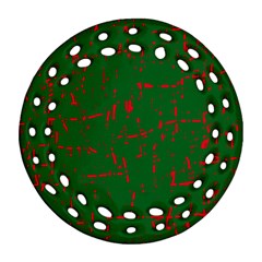 Green And Red Pattern Ornament (round Filigree) 