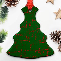 Green And Red Pattern Christmas Tree Ornament (2 Sides)