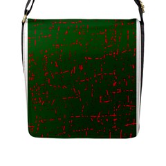 Green And Red Pattern Flap Messenger Bag (l) 