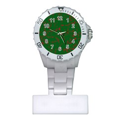 Green And Red Pattern Plastic Nurses Watch