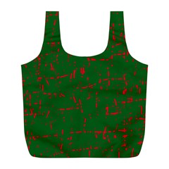 Green And Red Pattern Full Print Recycle Bags (l)  by Valentinaart