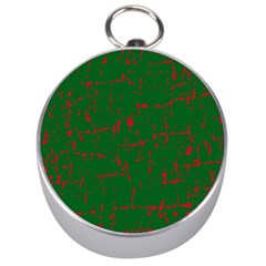 Green And Red Pattern Silver Compasses