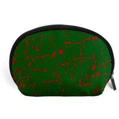 Green And Red Pattern Accessory Pouches (large) 