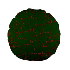 Green And Red Pattern Standard 15  Premium Flano Round Cushions