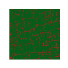 Green And Red Pattern Small Satin Scarf (square)