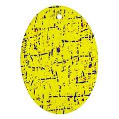 Yellow Summer Pattern Ornament (oval) 