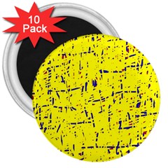 Yellow Summer Pattern 3  Magnets (10 Pack) 