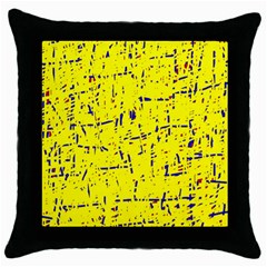 Yellow Summer Pattern Throw Pillow Case (black)