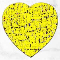 Yellow Summer Pattern Jigsaw Puzzle (heart)