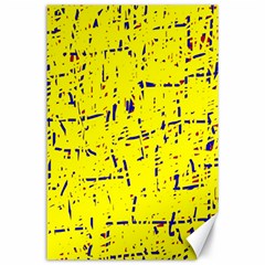 Yellow Summer Pattern Canvas 24  X 36 