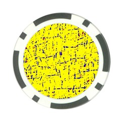 Yellow Summer Pattern Poker Chip Card Guards