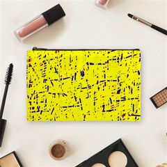 Yellow Summer Pattern Cosmetic Bag (medium)  by Valentinaart