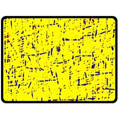 Yellow Summer Pattern Fleece Blanket (large) 