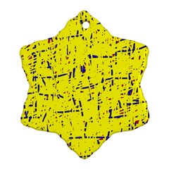 Yellow Summer Pattern Snowflake Ornament (2-side)