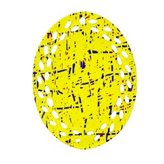 Yellow Summer Pattern Ornament (oval Filigree) 