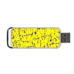 Yellow Summer Pattern Portable Usb Flash (two Sides)