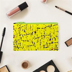 Yellow Summer Pattern Cosmetic Bag (xs) by Valentinaart