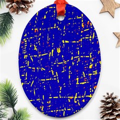 Blue Pattern Ornament (oval) 