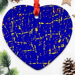 Blue Pattern Ornament (heart) 