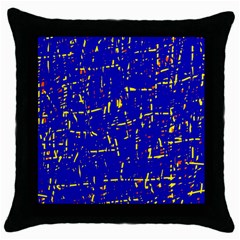 Blue Pattern Throw Pillow Case (black)