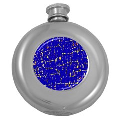 Blue Pattern Round Hip Flask (5 Oz)