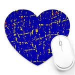 Blue pattern Heart Mousepads Front