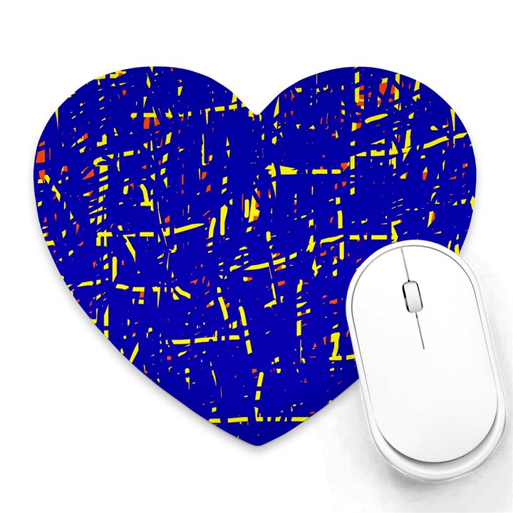 Blue pattern Heart Mousepads