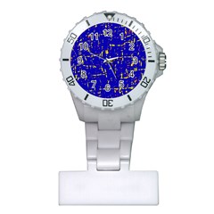 Blue Pattern Plastic Nurses Watch by Valentinaart