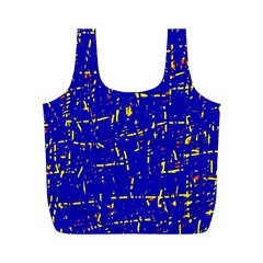 Blue Pattern Full Print Recycle Bags (m) 