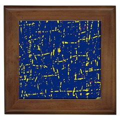 Deep Blue And Yellow Pattern Framed Tiles