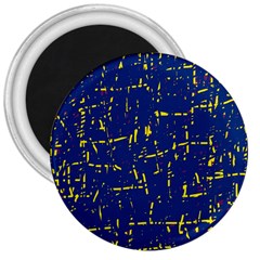 Deep Blue And Yellow Pattern 3  Magnets