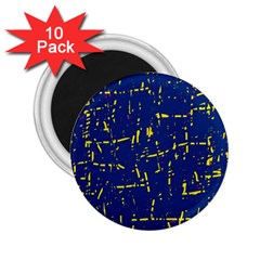 Deep Blue And Yellow Pattern 2 25  Magnets (10 Pack) 