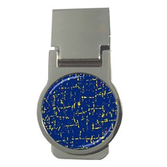 Deep Blue And Yellow Pattern Money Clips (round) 