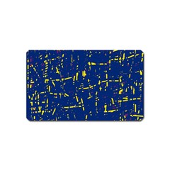 Deep Blue And Yellow Pattern Magnet (name Card) by Valentinaart