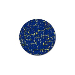 Deep Blue And Yellow Pattern Golf Ball Marker by Valentinaart